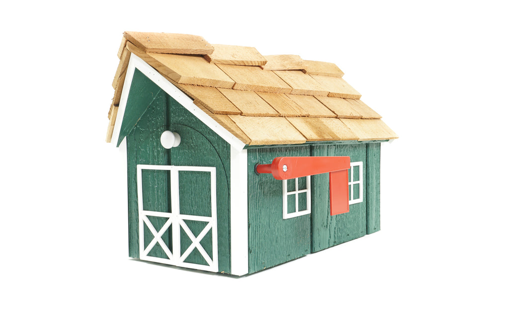 Wood Mailbox (Cedar Shake Roof, Color Selection)