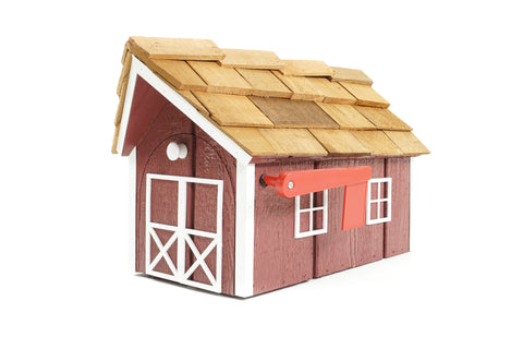 Wood Mailbox (Cedar Shake Roof, Color Selection)