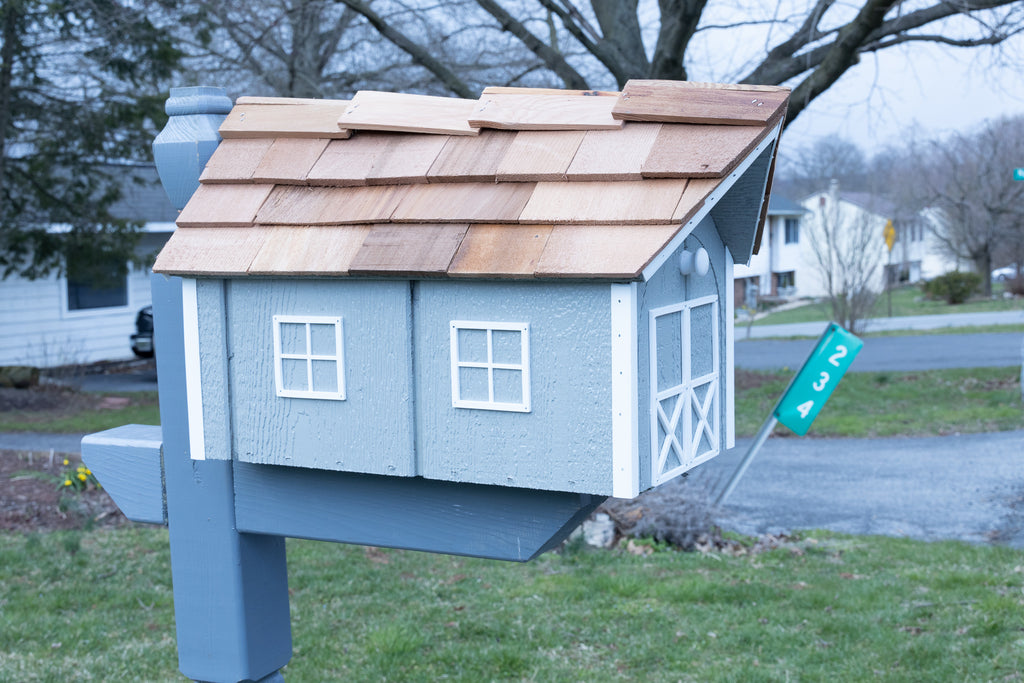 Wood Mailbox (Cedar Shake Roof, Color Selection)
