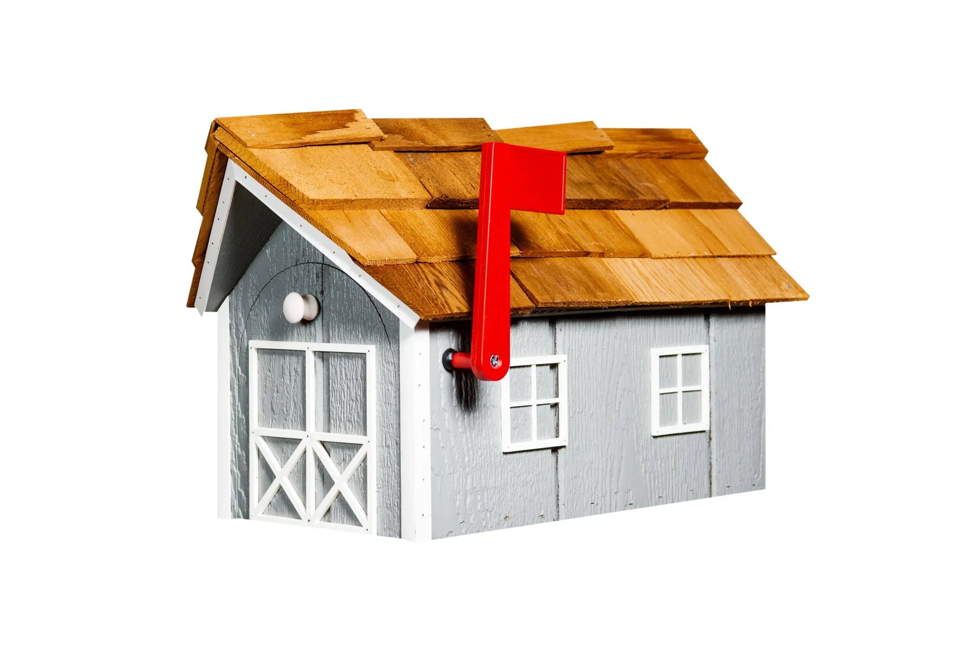 Wood Mailbox (Cedar Shake Roof, Color Selection)