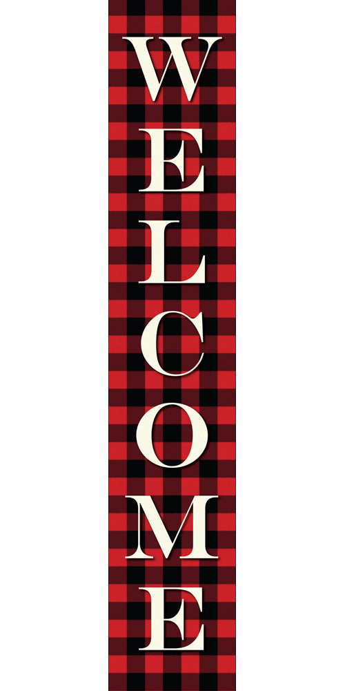 Porch Sign (Plaid Welcome)